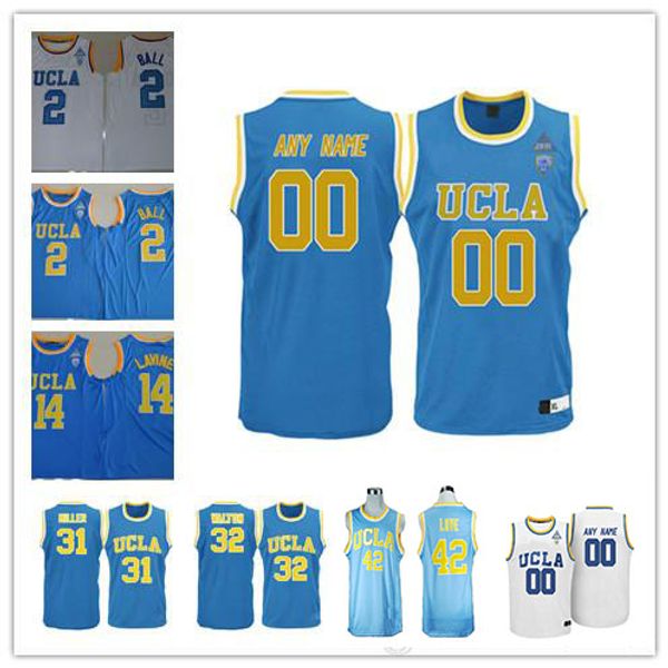 

Custom Mens UCLA Bruins College Basketball light blue baby white Personalized Stitched Any Name Any Number 0 2 14 customized Jerseys S-3XL