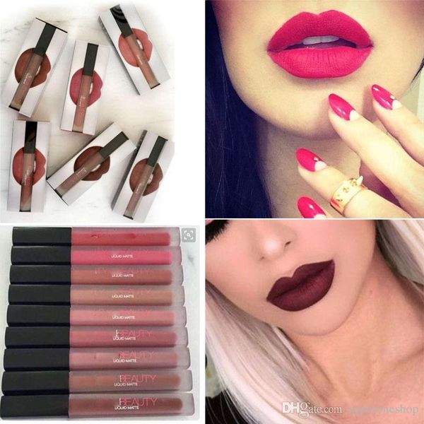 Huda Beauty Lip Contour Liquid Matte Lipgloss Set Waterproof Long Lasting Lipstick Makeup Cosmetics Dhl How To Make Lip Gloss Lip Balms From