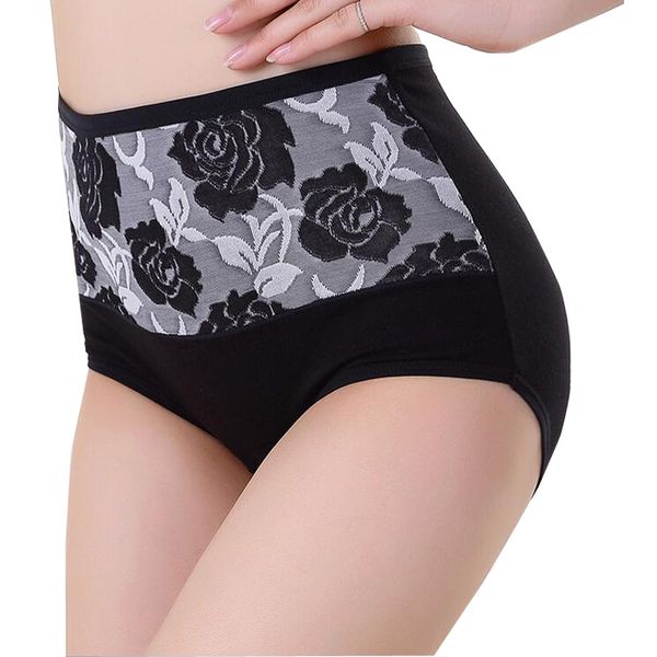 

wholesale-amazing 2016 new women briefs with high waist panties underwear cotton underpants plus size, Black;pink
