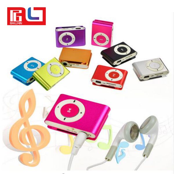 

Metal mini clip mp3 upport micro tf d lot with earphone and u b cable portable mp3 mu ic player