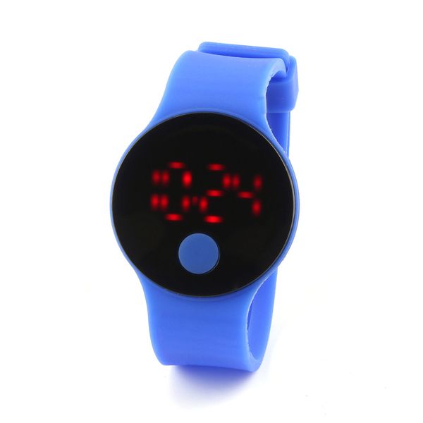 

Круглый красочные спортивные часы диск желе цвет LED сенсорный экран часы дети эле