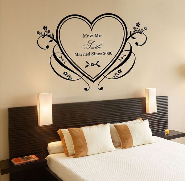 Custom Made Couple Name Walll Stickers Personalized Heart Wedding Wallpaper Wall Decals Art Home Room Decor Custom Made Couple Name Walll Stickers Personalized Heart Wedding Wallpaper Wall Decals Art Home Room Decor