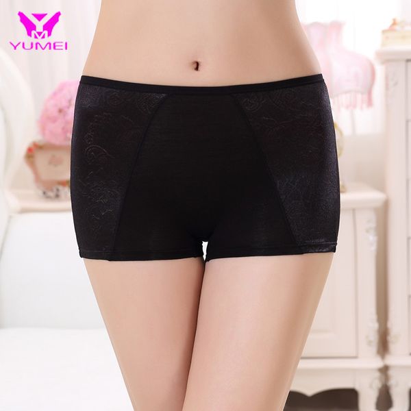 

wholesale-women jacquard bamboo safety boxer shorts pant black boxer brief safety lady size inner boxer short ing, Black;pink