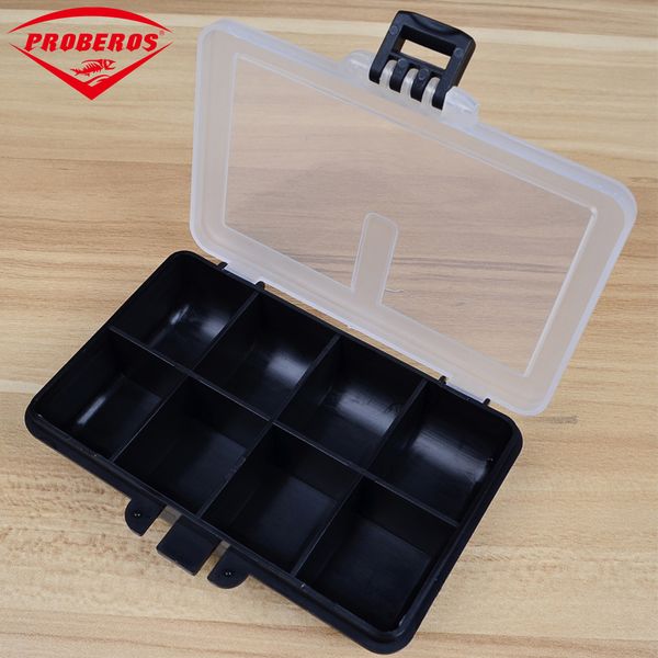 

wholesale- 8 compartment plastic fishing tackle box for fishing lures 10.5x7.8x2.5cm fishing accessaries hook spoon transparent