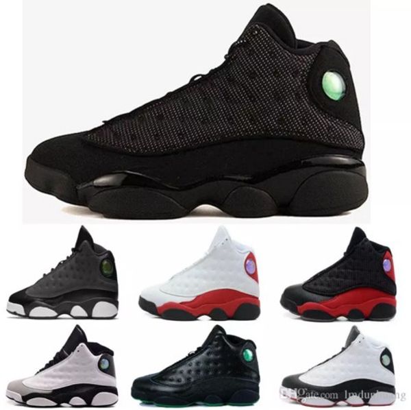 

new 13 men casual shoes black cat low chutney navy blue chicago playoff dmp bred flint he got game hologram casual