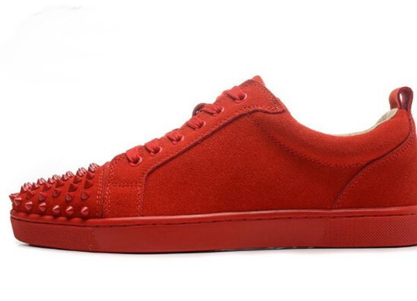 Großhandel Bottom Schuhe Männer Turnschuhe Red Leder Größen Low Echtem Frauen Frankreich Rote Mode 35 Top Mit Lässig Aus 46 Marke Sohlen Rivet wOkiTuPZXl