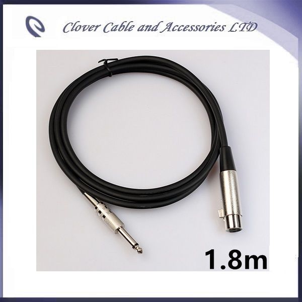 

Free shipping of 10pcs/lot Nickel Plated Mono 6.35mm to 3PIN Female Canon Microphone XLR Audio Cable