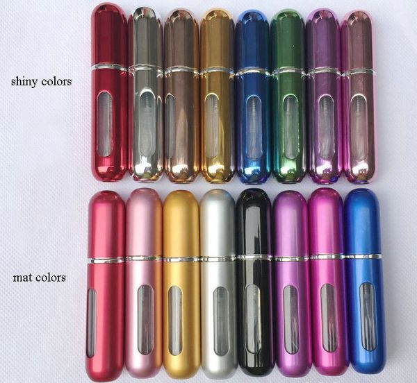 

5ml aluminium perfume bottle reu e metal cent bottle refillable torage bottle for travel with 16 color hipping