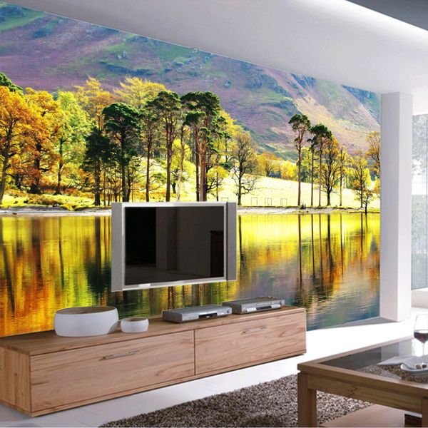 Forest River Photo Wallpaper 3d Trees Wallpaper Custom Natural Scenery Wall Mural Bedroom Tv Backdrop Wallpaper Giant Wall Paper Room Decor Widescreen