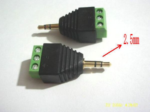 Plugue de 100pcs 2.5mm conector de terminal de ligação de terminal de áudio de parafuso estéreo