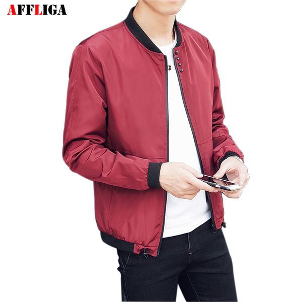 

wholesale- affliga brand 2017 spring men jacket male fashion slim baseball collar men jacket coat plus size m-5xl, Black;brown