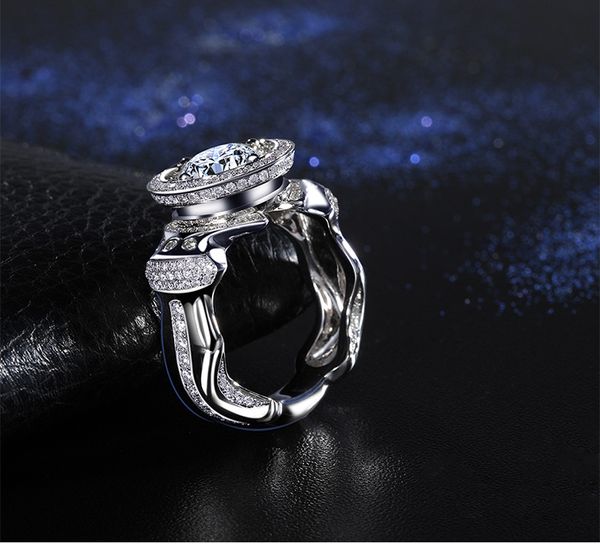 Виктория Вик коктейль ювелирные изделия искусственные стерлингового серебра 925 Топаз имитация алмазов драгоценные камни обручальное кольцо мужчины кольца для любовника подарок Size8-13
