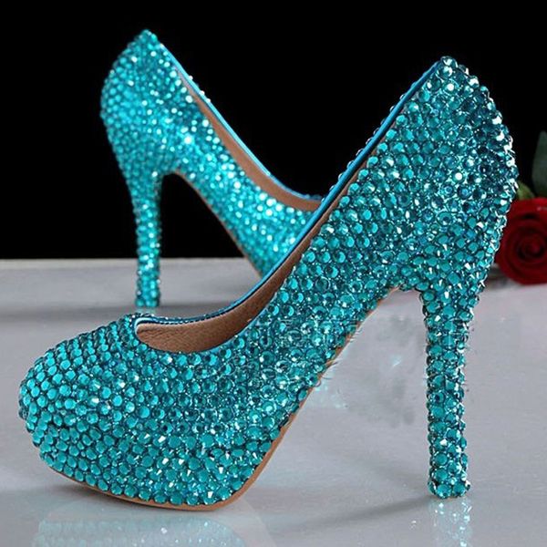 

blue beautiful high heels luxury pearls rhinestone shoes wedding dress shoes for bridal woman fashion dress shoes bridesmaid shoes, Black