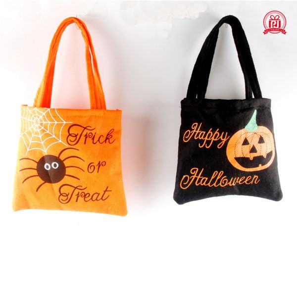 

halloween pumpkin handbags non woven candy bag portable bag children handbags halloween christmas gift 2 color
