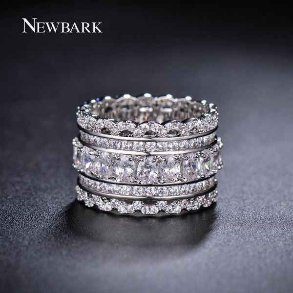 

NEWBARK Luxury Wide Circle Women Rings With Oval AAA Cubic Zirconia And Fashion Small Round CZ Ring Jewelry q170720