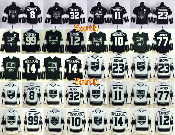 

Los Angeles Kings Youth Hockey Jerseys 8 Drew Doughty 32 Jonathan Quick 10 Mike Richards 11 Anze Kopitar 23 Dustin Brown 99 Wayne Gretzky