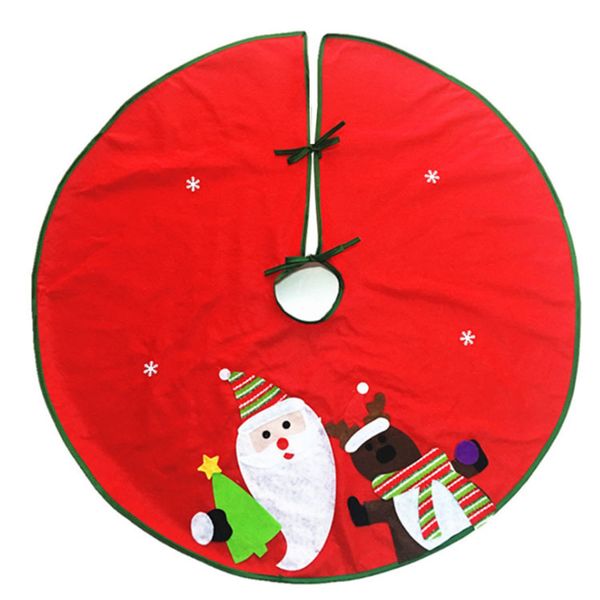 

christmas tree ornament skirts santa frosty snowman friends vintage non-woven apron festive party christmas decorations supplies red