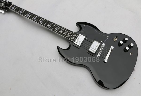 

высокое качество на заказ 24 лада негритянская гриф гитара tony iommi signature sg электрогитара черный лак