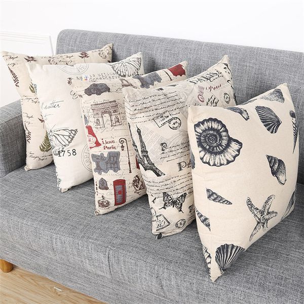 

45 * 45cm home sofa throw pillowcase pure color polyester white pillow cover cushion cover pillow case painted design gift ib610