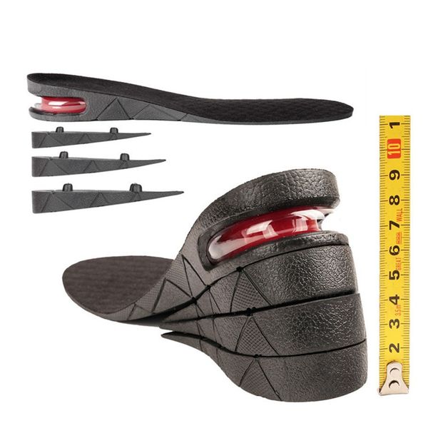

Men Insoles 4 Layer 9cm PVC Black Insoles UP Air Cushion Increase Increasing Elevator Taller Shoe Pad Lifts Inserts