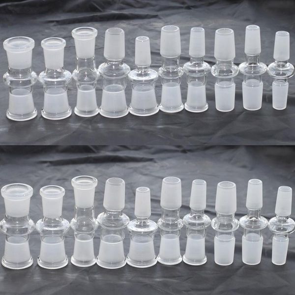 Adattatore per tubi dell'acqua in vetro adattatore a discesa in vetro all'ingrosso con adattatore maschio-maschio adattatore maschio-femmina 10mm 14mm 18mm