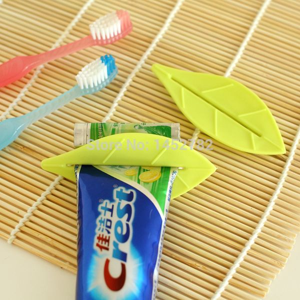 

wholesale- 2pcs/set creative home furnishing leaf shape toothpaste squeezer toothpaste dispenser