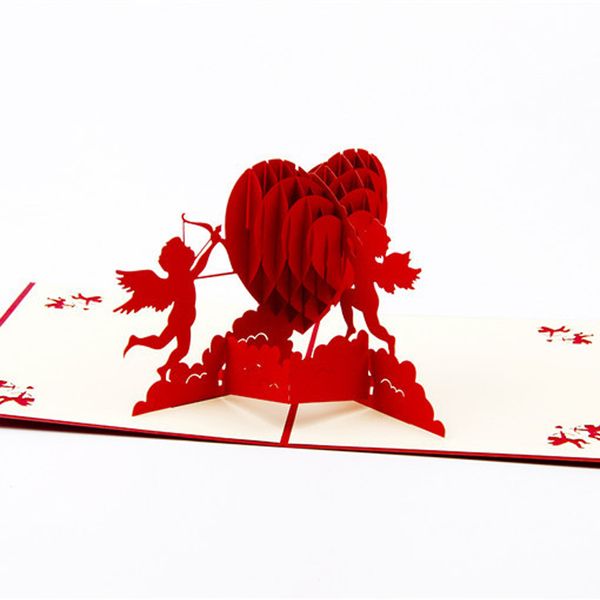 

3d cupids hearts valentine's day handmade 3d greeting cards pop up cards ing
