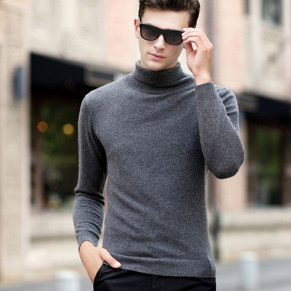 

wholesale-whole cashmere men sweater solid color 2016 autumn winter new style men's turtleneck pullover knitted sweater wool pull homme, White;black