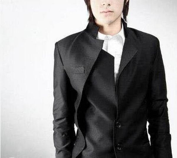 

han edition cultivate one's morality men's fashion leisure new type tide nightclub stage show, cultivate one's morality jacke, Black;red