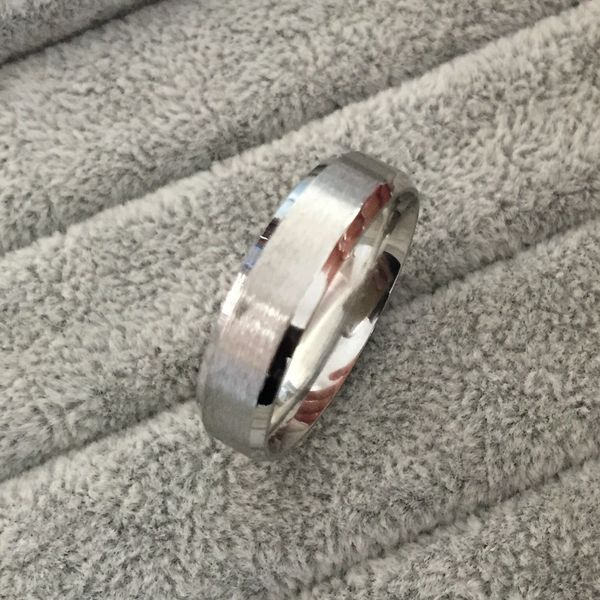 

classic silver tone wide 6mm men engagement rings 316l tungsten steel finger rings for men wholesale price usa size 6-14