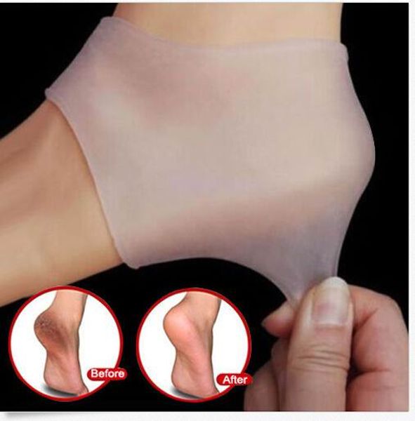 Calzini New Silicone Moisturizing Gel Heel Sock Cracked Foot Skin Care Protector 2 pezzi Regalo di Natale