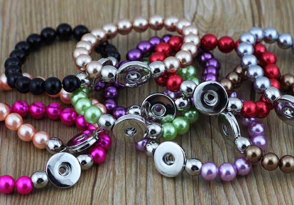 

100pcs colourful charm bracelets noosa trendy bracelet snap button jewelry wristband gift diy ginger 2016 august style, Golden;silver