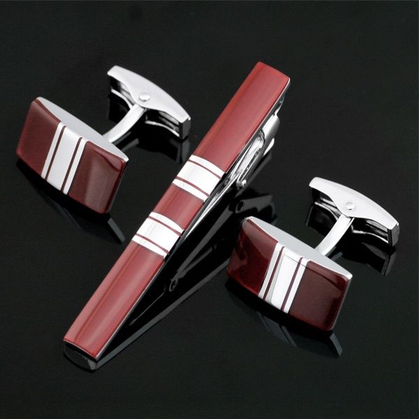 

нержавеющая сталь запонка и зажим для галстука застежка бар подарочная коробка бесплатная доставка для мужчин подарок французская рубашка вы, Silver;golden