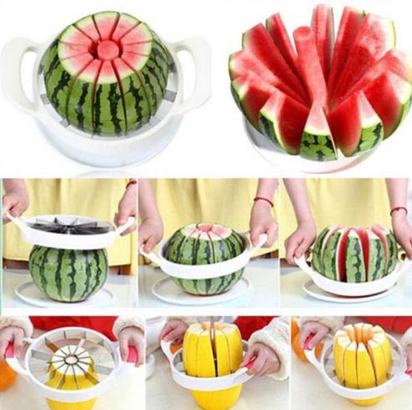 Neue große Wassermelone Cutter Messer Cantaloupe Slicer Corer Splitter Edelstahl Obst Teiler Küche Esszimmer Bar praktische Gadgets Werkzeuge