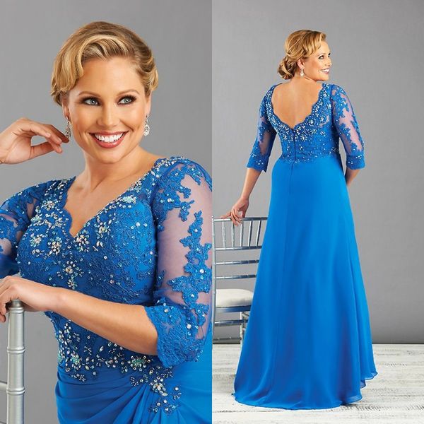 

mother of the bride dresses plus size 2017 lace half sleeves a line floor length v neck custom made evening wedding party dress, Black;red