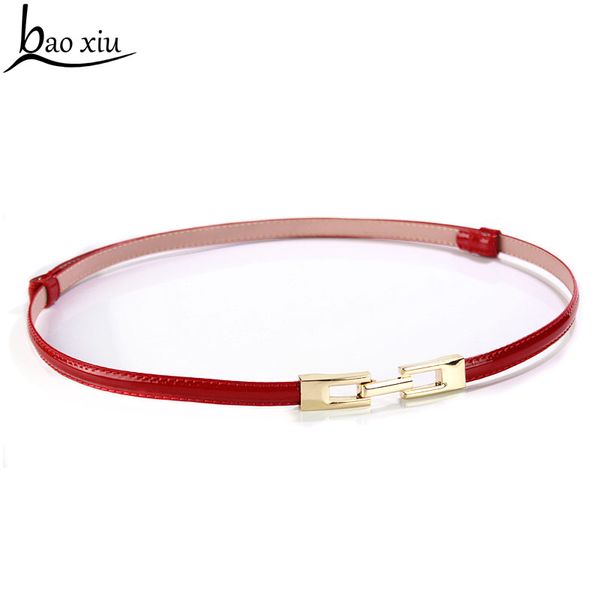 

wholesale- new classic wild female minimalist thin belt waist chain belt women's fashion women leather belt of small, Black;brown