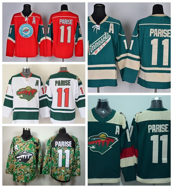 

2016 minnesota wild 11 zach parise трикотажные изделия для хоккея на льду оптовая цвет команды красный зеленый белый камуфляж стадион серии, Black;red