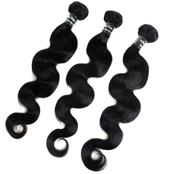 

virgin brazilian hair weaves body wave bundles 8-40inch unprocessed peruvian malaysian indian remy human hair extensions 8a, Black