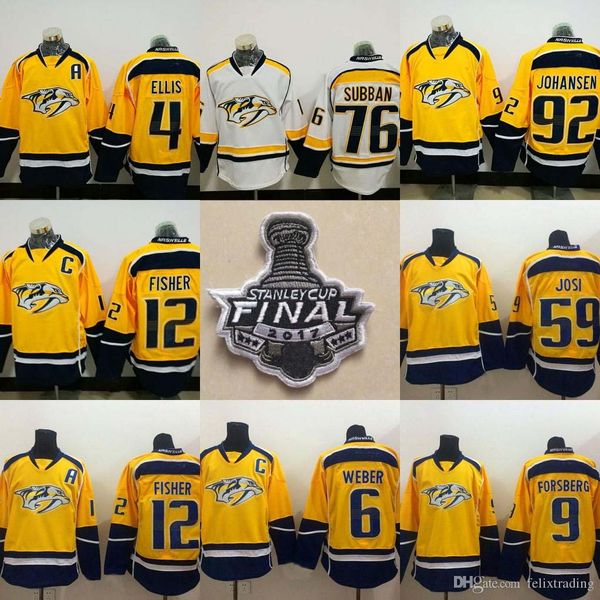 

#76 PK Subban 2017 Stanley Cup Final Nashville Predators Roman Josi Ryan Johansen James Neal Pekka Rinne Mike Fisher Filip Forsberg Jerseys