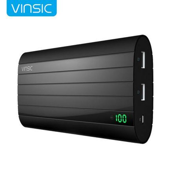

vinsic железа p6 20000mah внешнее зарядное устройство смарт идентификации 2.4 a двойной usb-порт питания банк универсальный черный
