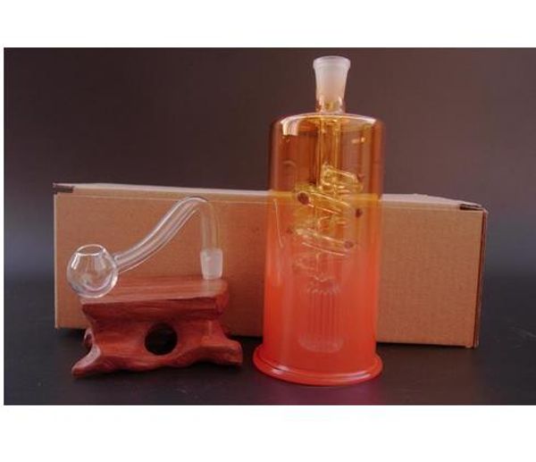 Kostenloser Versand Glasrohre Glasbubbler Glas Glas Bohrinsel Glasbongs JH041-10mm orange