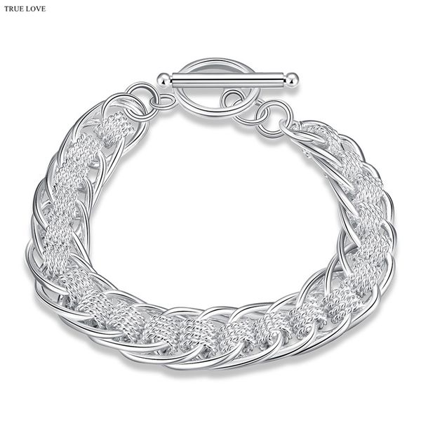 

Высокое качество стерлингового серебра 925 покрытием круг браслет мода унисекс юв