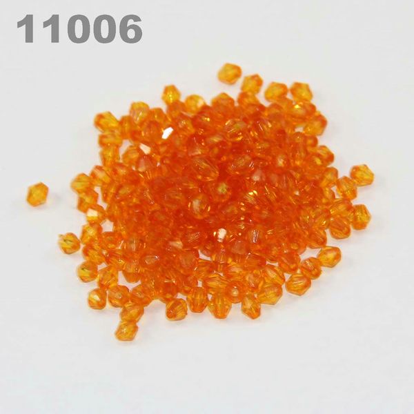 

4mm diy lucite bicone transparent acrylic beads (900 pcs) orange 11006, Black
