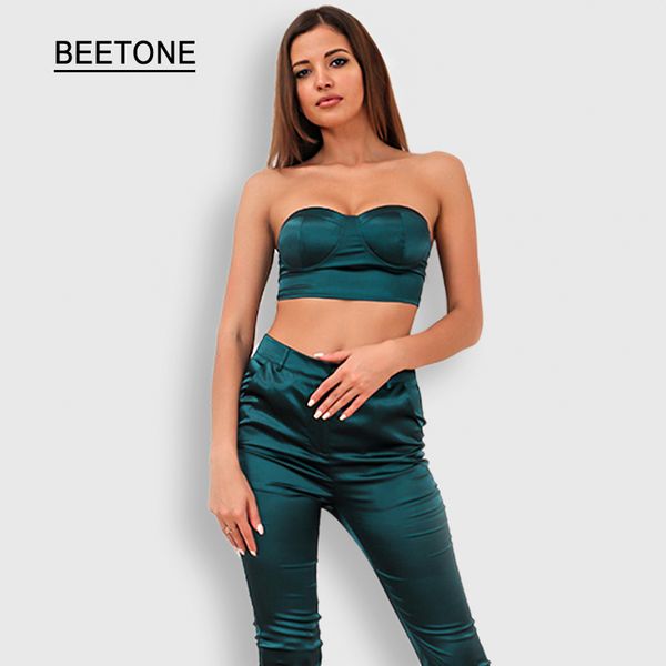 

wholesale- beetone 2017 summer new leisure green slash neck crop jumpsuits combinaison femme fashion backless regular two piece, Black;white