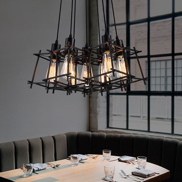 

modern pendant lamps american industrial retro hanging pendant lights fixture black metal cafes lamp home indoor lighting vintage droplight