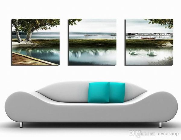 

modern beautiful landscape nature picture giclee print on canvas home decor wall art set30315