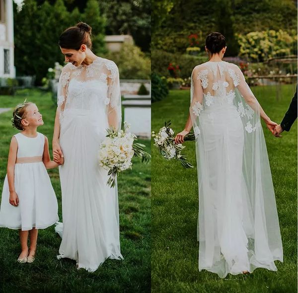 2020 Vintage Nuova Due abiti da sposa in pezzi con Wrap merletto puro del Capo abito da sposa abiti stile country Beach Garden Abiti da sposa