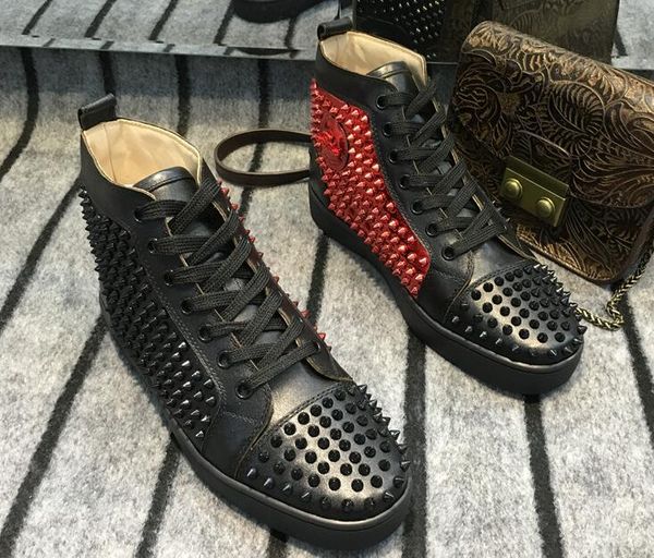 

Black maroon pike high neaker red bottom hoe women men trainer wine red patent leather junior lace up pike red ole luxury part