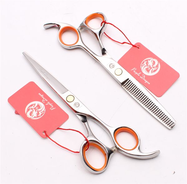

z1008 6" 17.5cm jp titanium purple dragon professional hair scissors cutting shears thinning shears haircut set salon hairdressing scis
