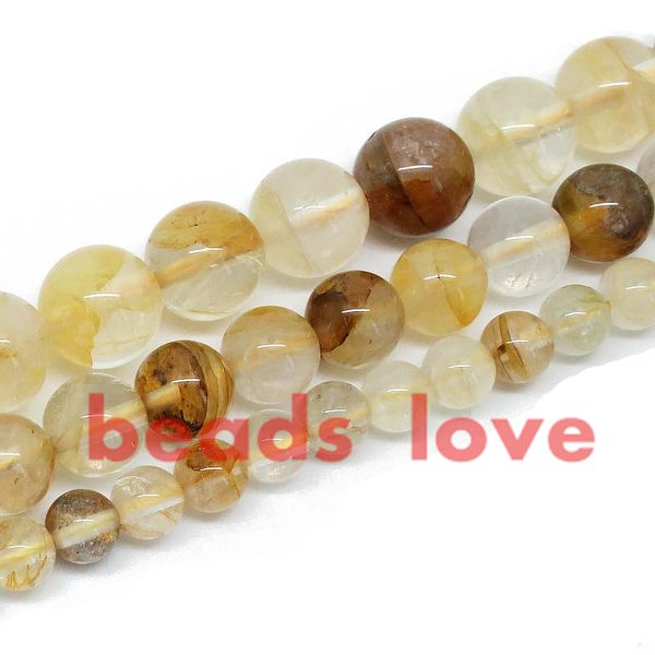 

wholesale natural stone yellow leaf quartz loose spacer beads 6 8 10 12mm strand 15"diy bracelet necklace jewelry making-f00273 jewelry, Black